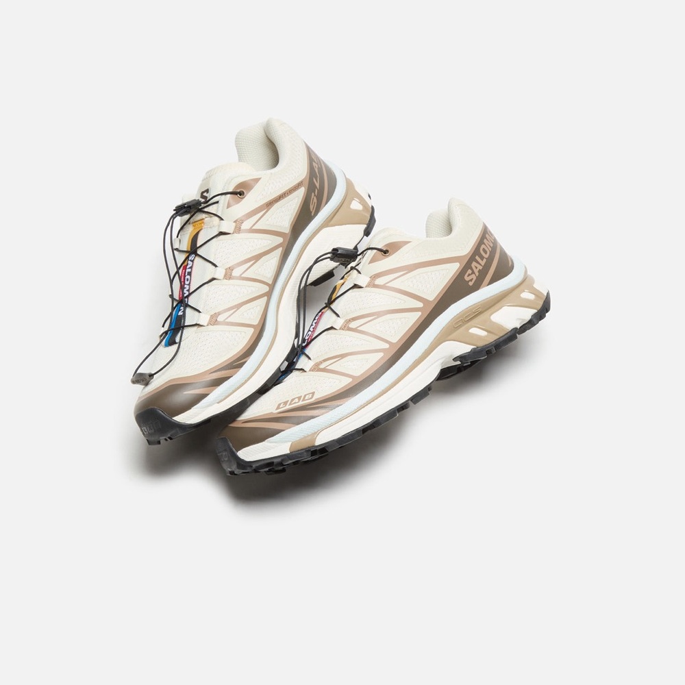 Salomon XT-6 - Almond Milk / Portabella / Ice Flow 
6.5 men’s / 7.5 women’s